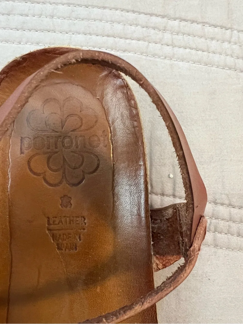 Porronet Embroidered Olive Green & Tan Leather Women's Strap Sandals Leather